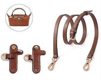 Longchamp Strap for Hands-Free Carry | Le Pliage Mini Travel Strap | Removable Clip-On Leather Strap with D-Ring Set