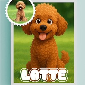 Personalized Cartoon Pet Portrait, Custom Cartoon Dog,Cat Portrait, Custom Pet Poster,Pet Cartoon,Wall Art for Pet Lovers, Digital Downloads