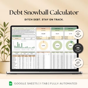 Debt Snowball Rechner,Schulden Google Sheets,Budget Tracker,Schulden Tracker,Rechnungstracker,Schulden Tabelle,Haushalt