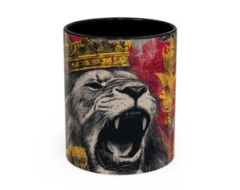 Caneca Leão Imponente - Caneca de Café Vibrante para Amantes de Animais, Presente Exclusivo para Quem Ama a Vida Selvagem, Utensílio de Cerâmica Artístico