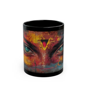 Vibrant Art Mug, Eye-Catching Coffee Cup, Unique Gift for Art Lovers, Home Decor, Artistic Drinkware, Eye Art Mug