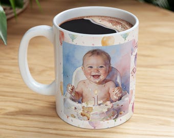 Happy First Birthday Balloon Mug | 11oz  Ceramic