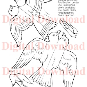 Paper Airplane, Boat, and Bird Toys: 1950s Paper craft (Printable Digital Download)
