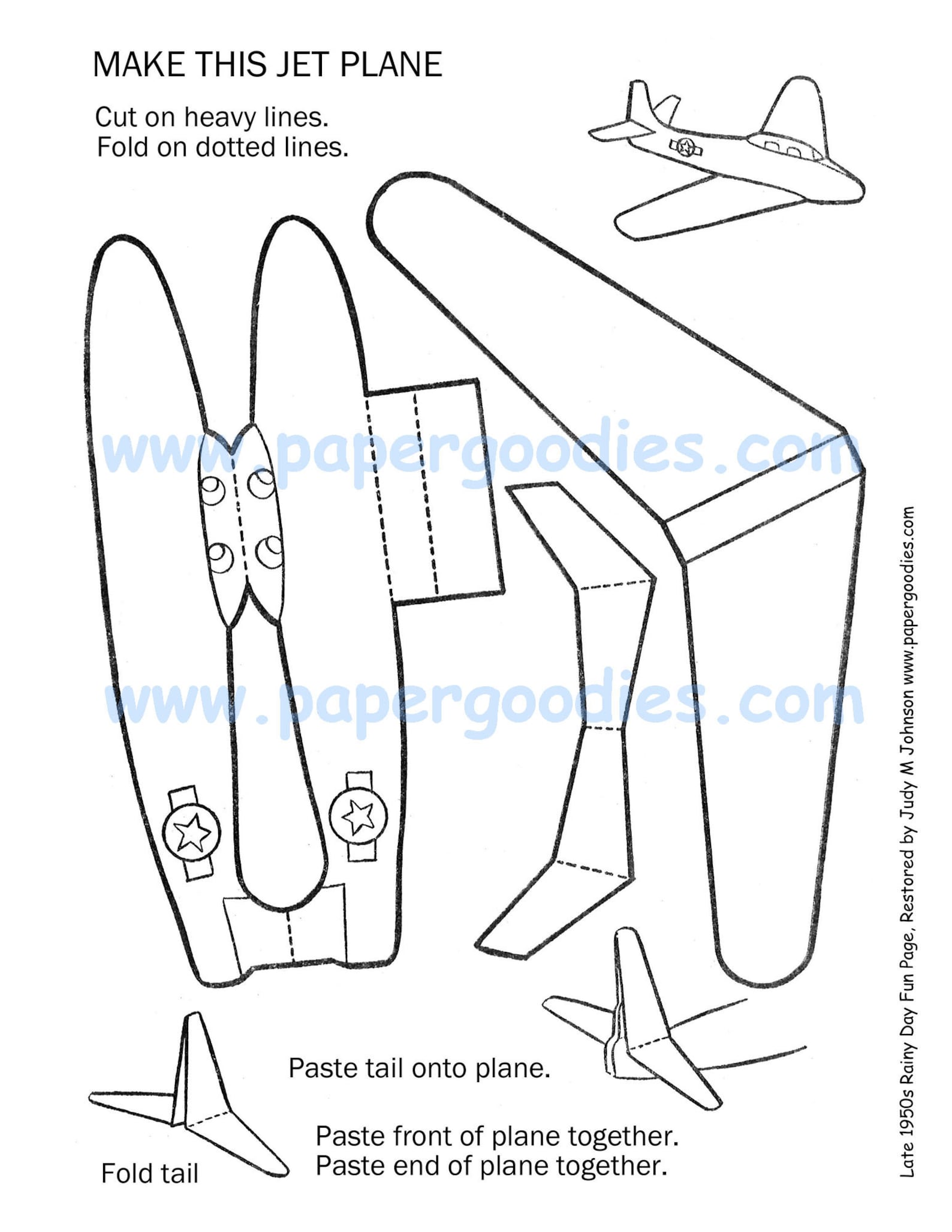 Paper Airplane: Color-cut-fly Toy (printable Digital Download) - Etsy