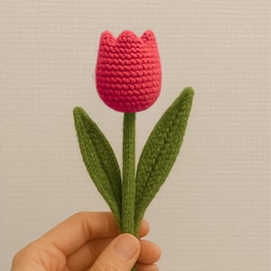 Solid petal Crochet Tulip