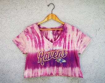 Reworked Jacksonville Jaguars Tie Dye Crop Top T-shirt Bleach 