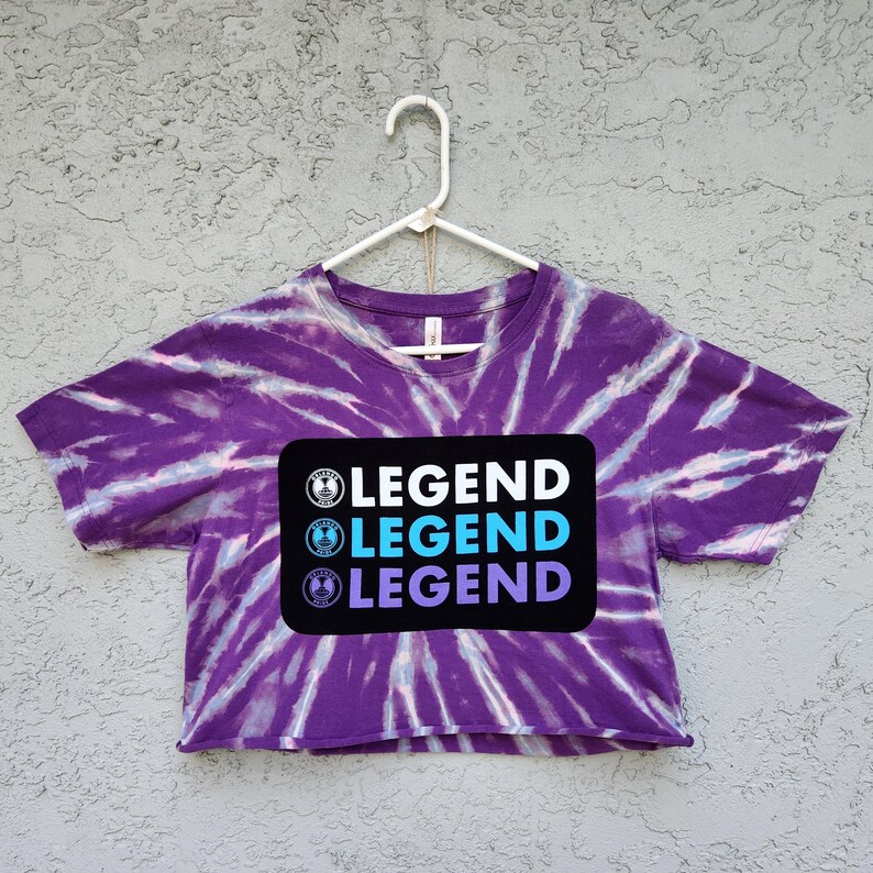 Reworked Orlando PRIDE SC Tie Dye Crop Top T-shirt, Bleach dyed cropped shirt, Hand Dyed graphic tee, Size M Medium, Soccer Club image 1
