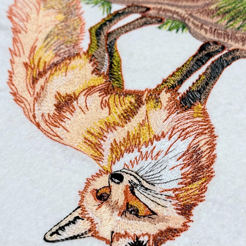 Wild Fox Embroidery Design Woodland Animal Pattern (digital Download ...