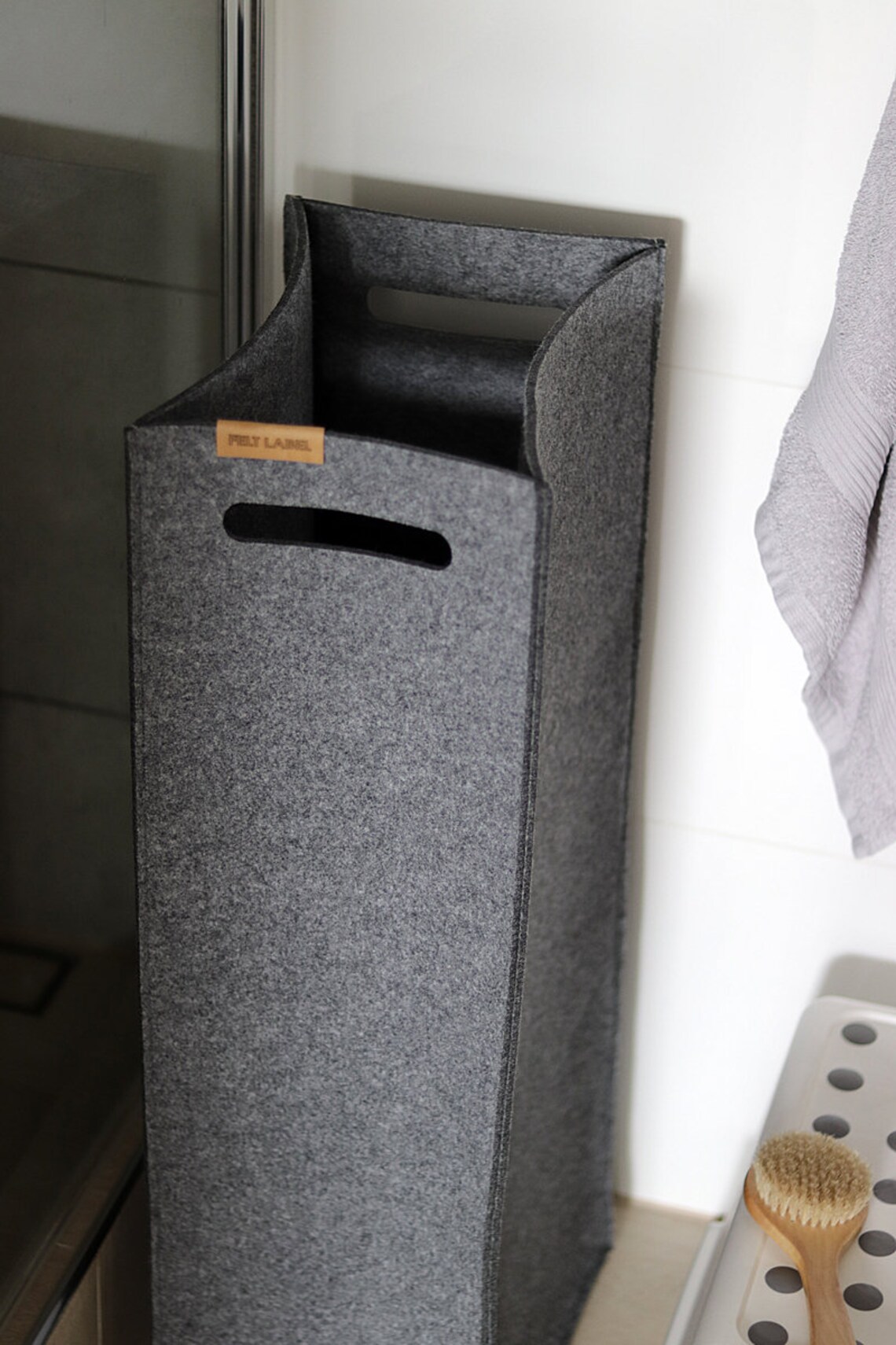 Felt Laundry Basket Gray Laundry Basket Etsy