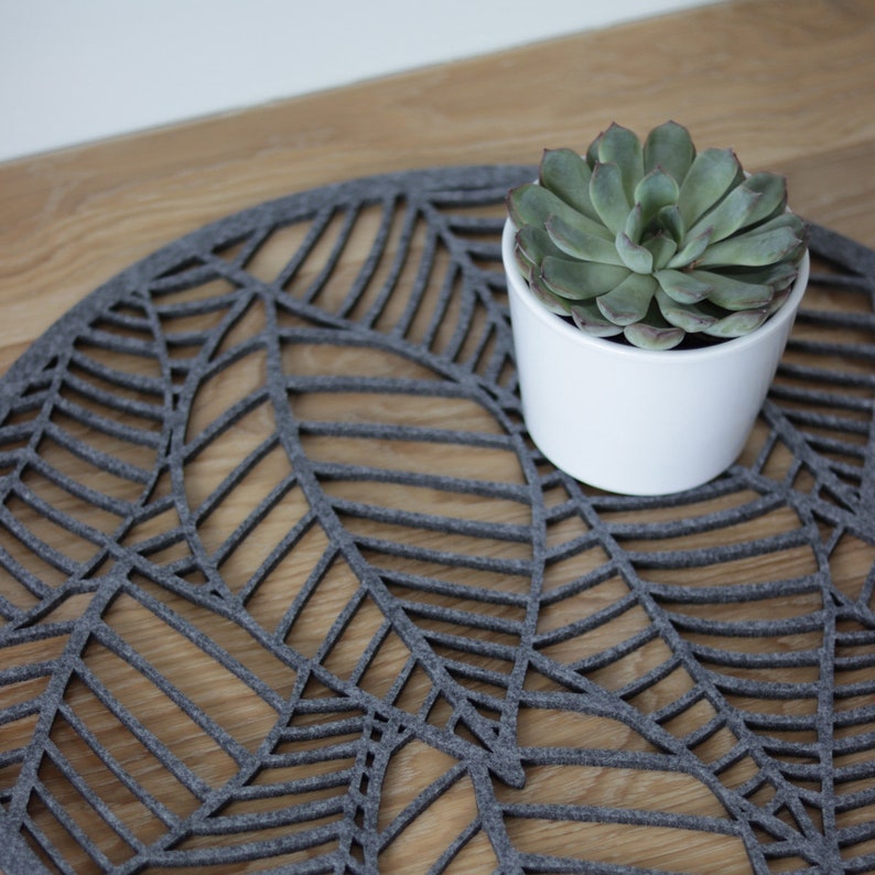 Coasters Felt Placemats Felt Napkin With a Leaf Motif Etsy