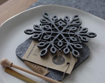 Felt Coaster, christmas gifts, Felt coasters snowflakes shape FS11, four elements