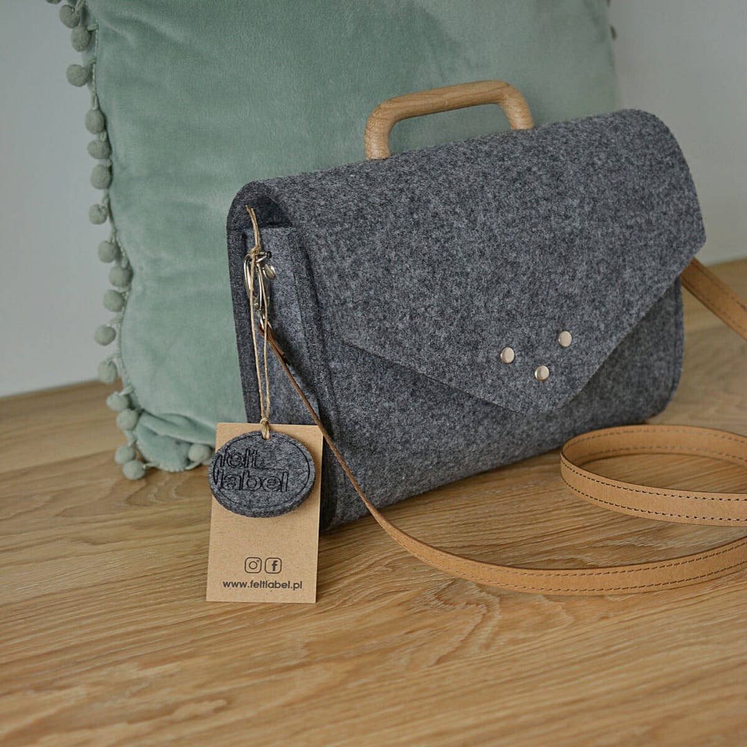Felt Bag Felt Crossbody Bag Gray Felt Bag Felt&wood III Etsy