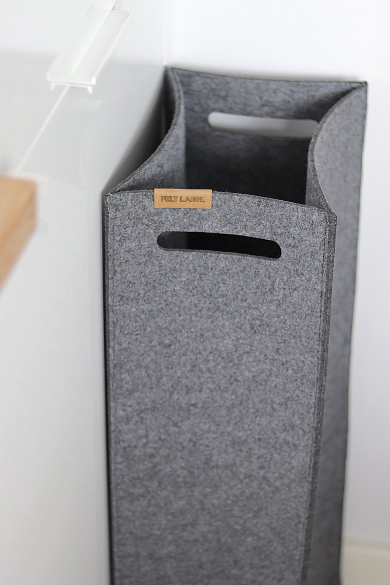 Felt Laundry Basket Gray Laundry Basket Etsy