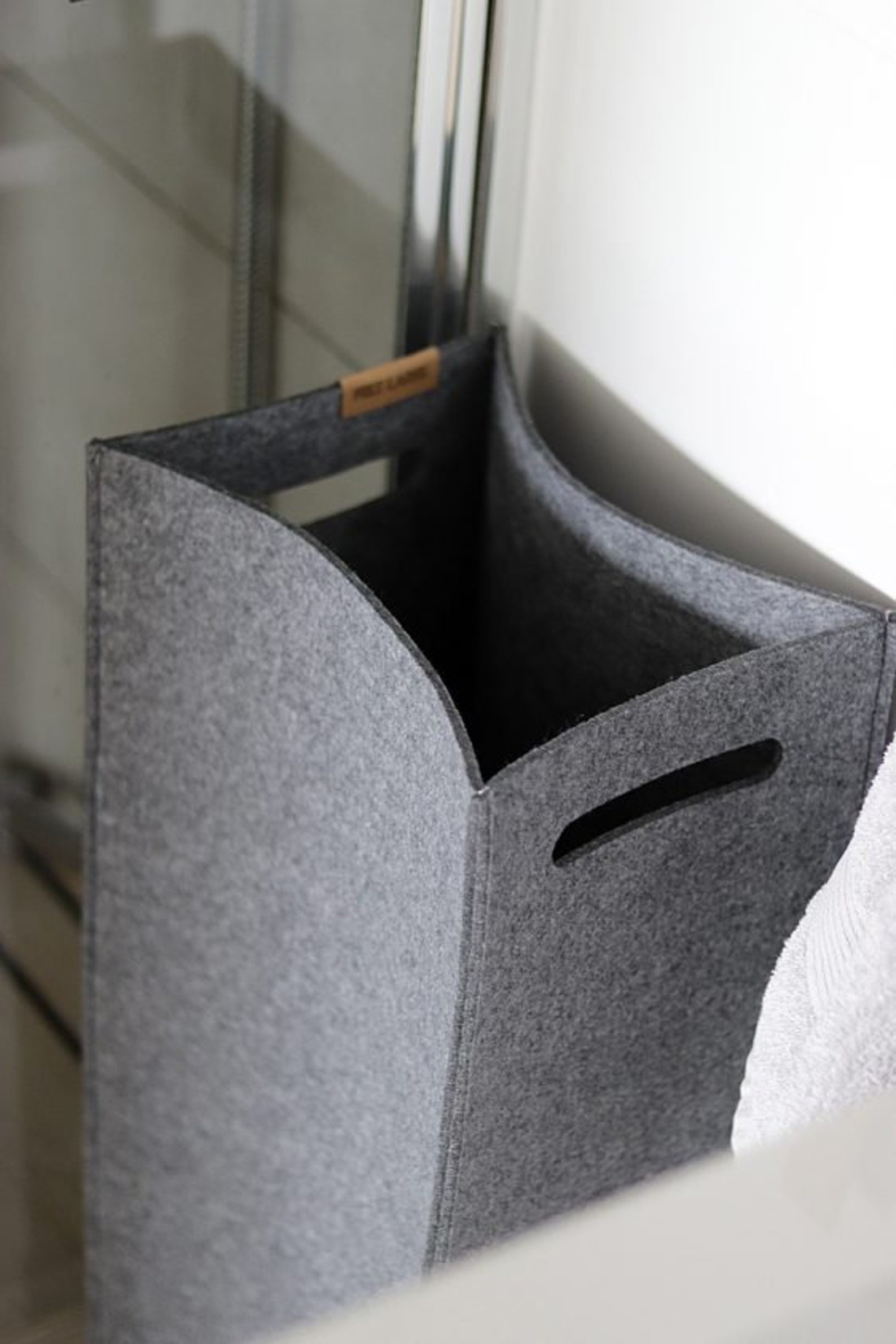 Felt Laundry Basket Gray Laundry Basket Etsy