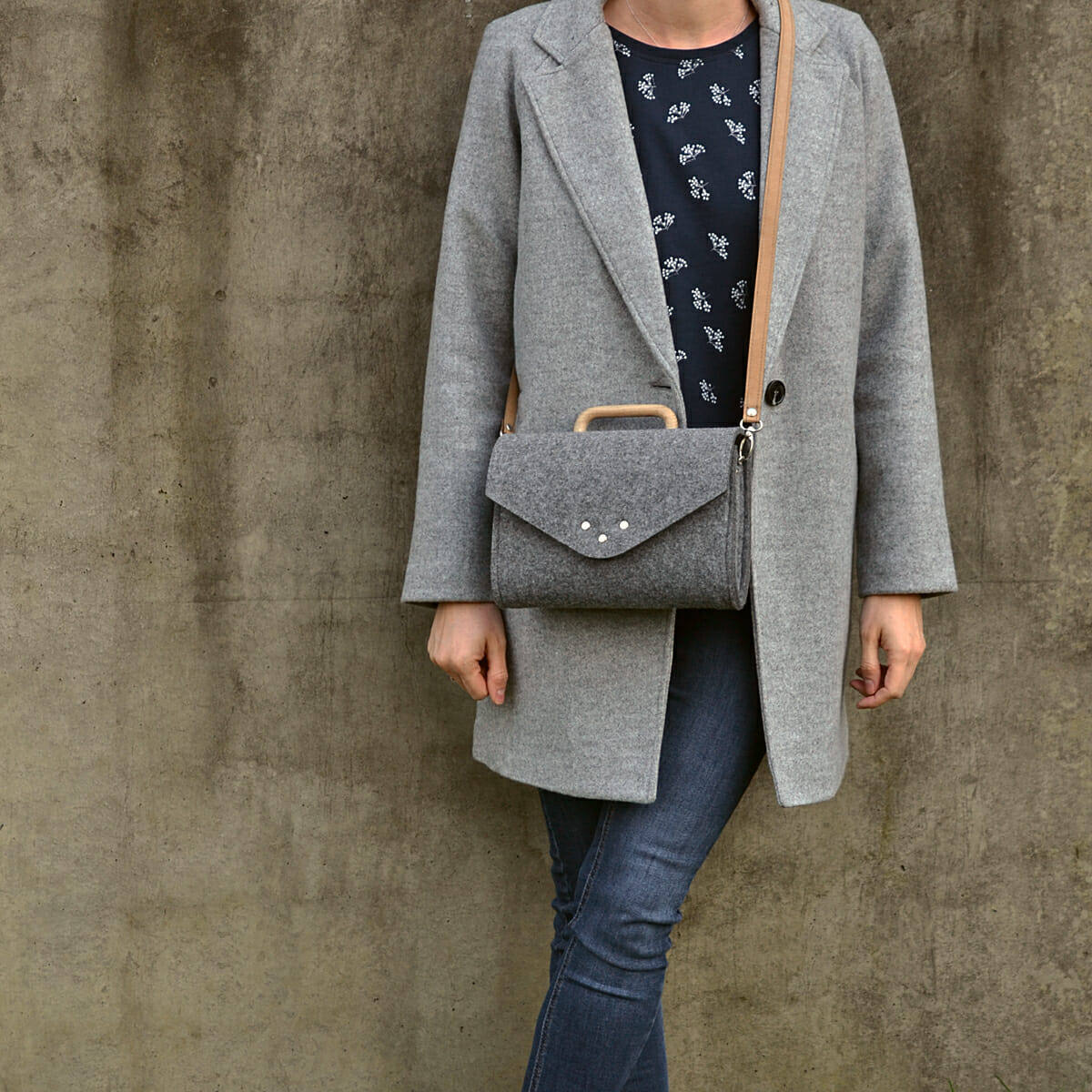 Felt Bag Felt Crossbody Bag Gray Felt Bag Felt&wood III Etsy