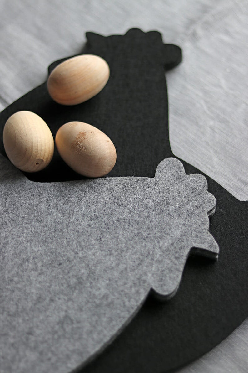 felt placemats hen shape chicken four elements fowl felt big coasters Four felt coasters