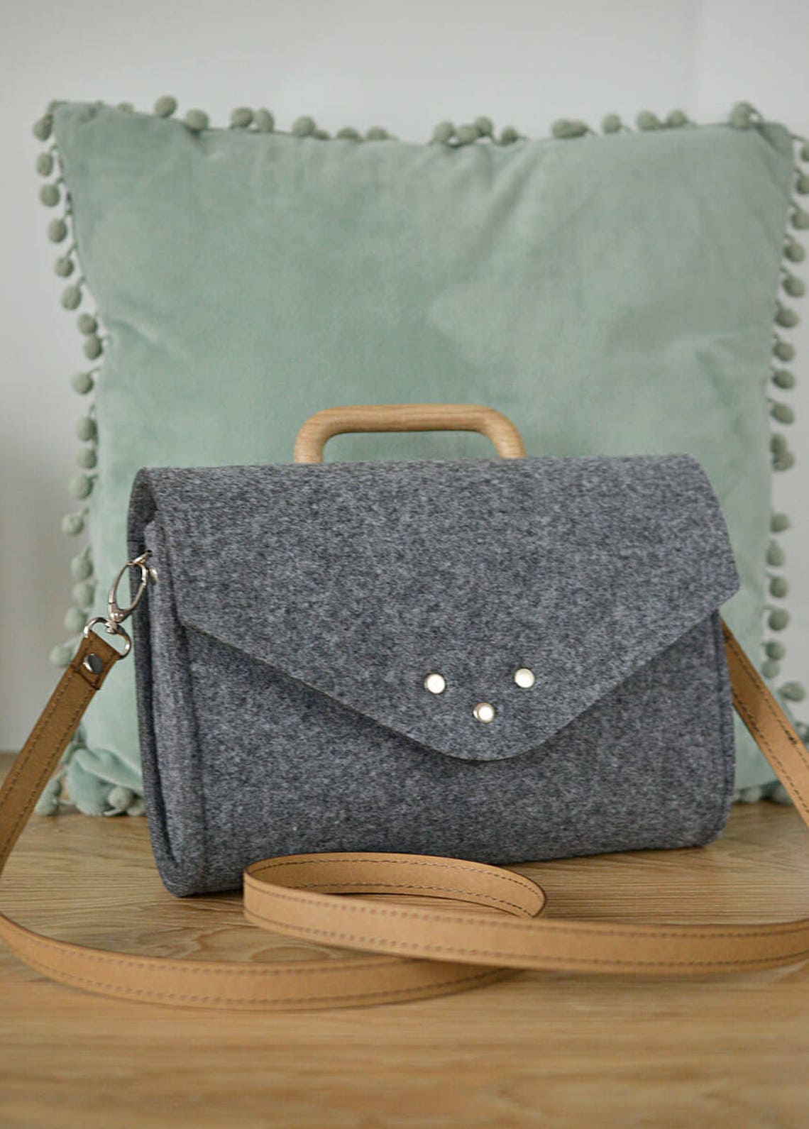 Felt Bag Felt Crossbody Bag Gray Felt Bag Felt&wood III Etsy