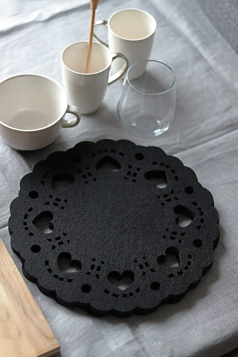 Four Felt coasters felt placemats felt big coasters heart Etsy