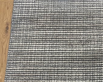 Handwoven Wool Viscose Rug, Modern Gray Textured Area Rug, Luxury Contemporary Decor