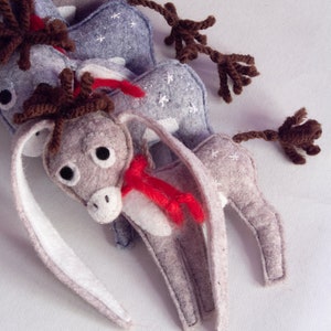 Christmas Tree Decoration. Nestor - The small Long-Eared Christmas Donkey. Art Toy. Christmas Ornament.  Xmas Tree Decoration. Felt toy.