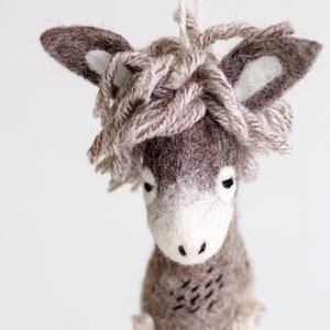 Danny - Organic toy, Small Felt Donkey, Felt Toy, Undyed Wool , Handmade gift, Newborn gift, Marionette. minimalist design. neutral