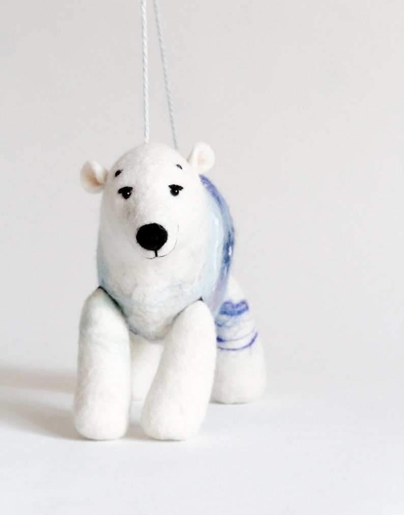 Soft Toys White Polar Bear Mama Bear. Felt toy Ursa Major Constellation Great Bear gift for kids stuffed plush toy Felted Toys galaxy image 4