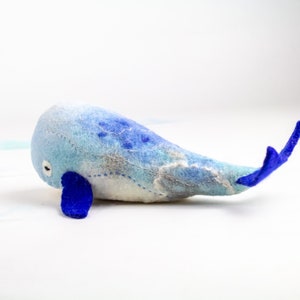 Big Whale Seamus, Art Toy, Handmade stuffed toy, Sea Toy, Whale felt toy, ocean whale plush, Soft toy. Humpback Whale. READY TO SHIP image 10