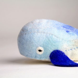 Big Whale Seamus, Art Toy, Handmade stuffed toy, Sea Toy, Whale felt toy, ocean whale plush, Soft toy. Humpback Whale. READY TO SHIP image 2
