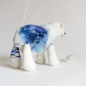 Soft Toys White Polar Bear Mama Bear. Felt toy Ursa Major Constellation Great Bear gift for kids stuffed plush toy Felted Toys galaxy image 5