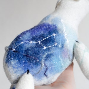 Soft Toys White Polar Bear Mama Bear. Felt toy Ursa Major Constellation Great Bear gift for kids stuffed plush toy Felted Toys galaxy image 3