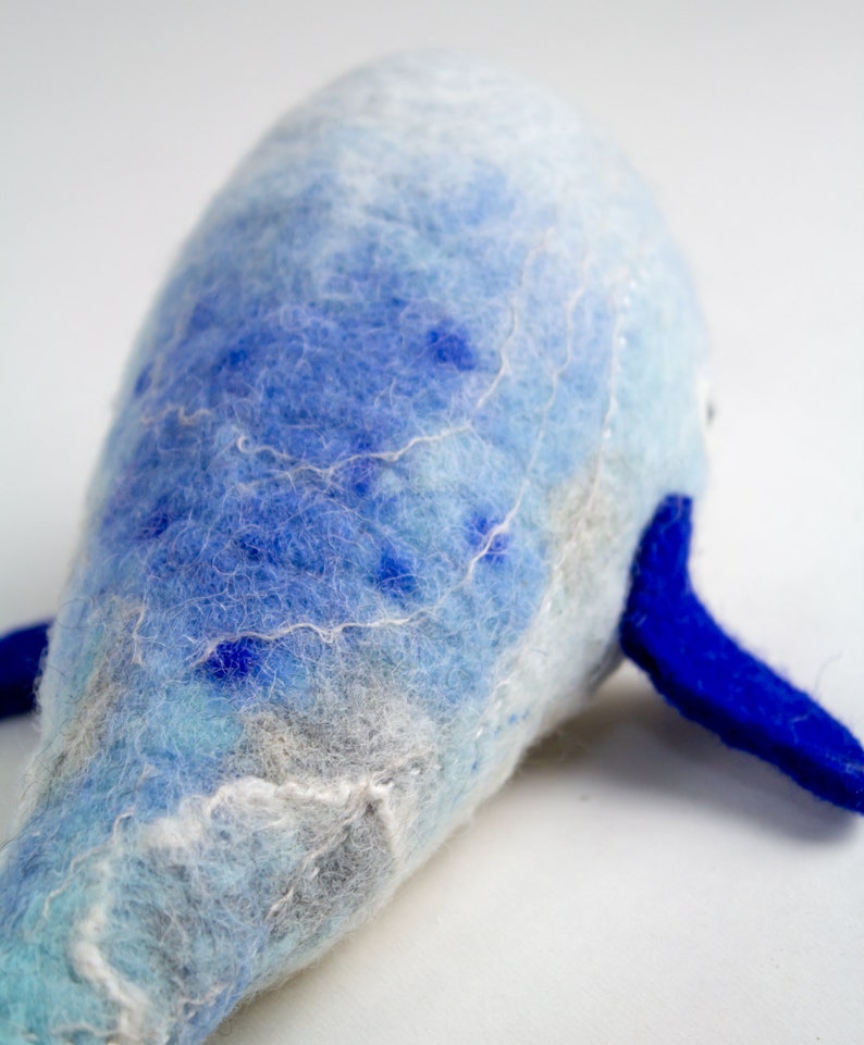 Big Whale Seamus, Art Toy, Handmade stuffed toy, Sea Toy, Whale felt toy, ocean whale plush, Soft toy. Humpback Whale. READY TO SHIP image 4