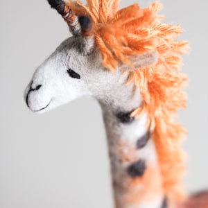 Felt Giraffe - Gerbera. Waldorf Toy, gift for kids Felted Toy Stuffed soft animal plush giraffe Felted Toy African safari animals Marionette