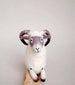 Felt Ram - Richard. Felted Sheep Art Marionette Handmade Puppet for kids Felted Waldorf Organic Toy Farm animal. white grey purple  violet. 