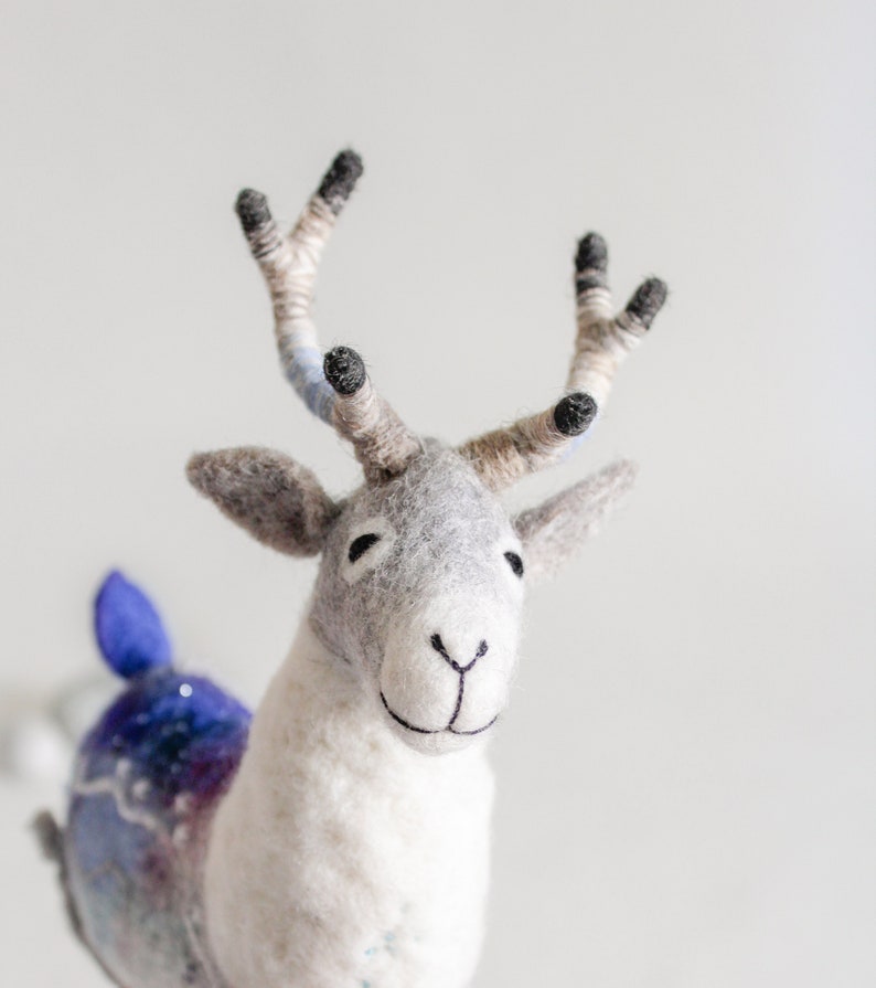 Felt toy Reindeer Norman. Christmas Deer. Marionette, Soft toy for children Felt Deer Waldorf toy, Christmas Gift. stuffed reindeer. image 1