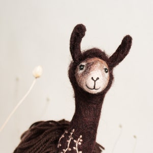 Felt Llama - Darnetta, Art Marionette, Puppet, Handmade Stuffed toy, felted llama  Felt Toy. Alpaca toy. Soft animals.