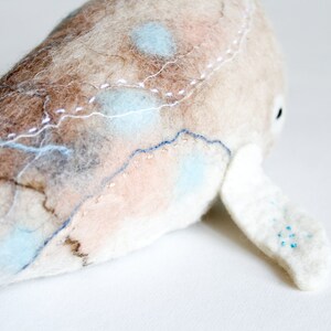 Big Felt Whale Nilmer, Art Toy Gift for kids Felt Toy Whale Felt Sea Animal Stuffed toy Soft Plush Blue Whale whale plush Nursery Decor image 5