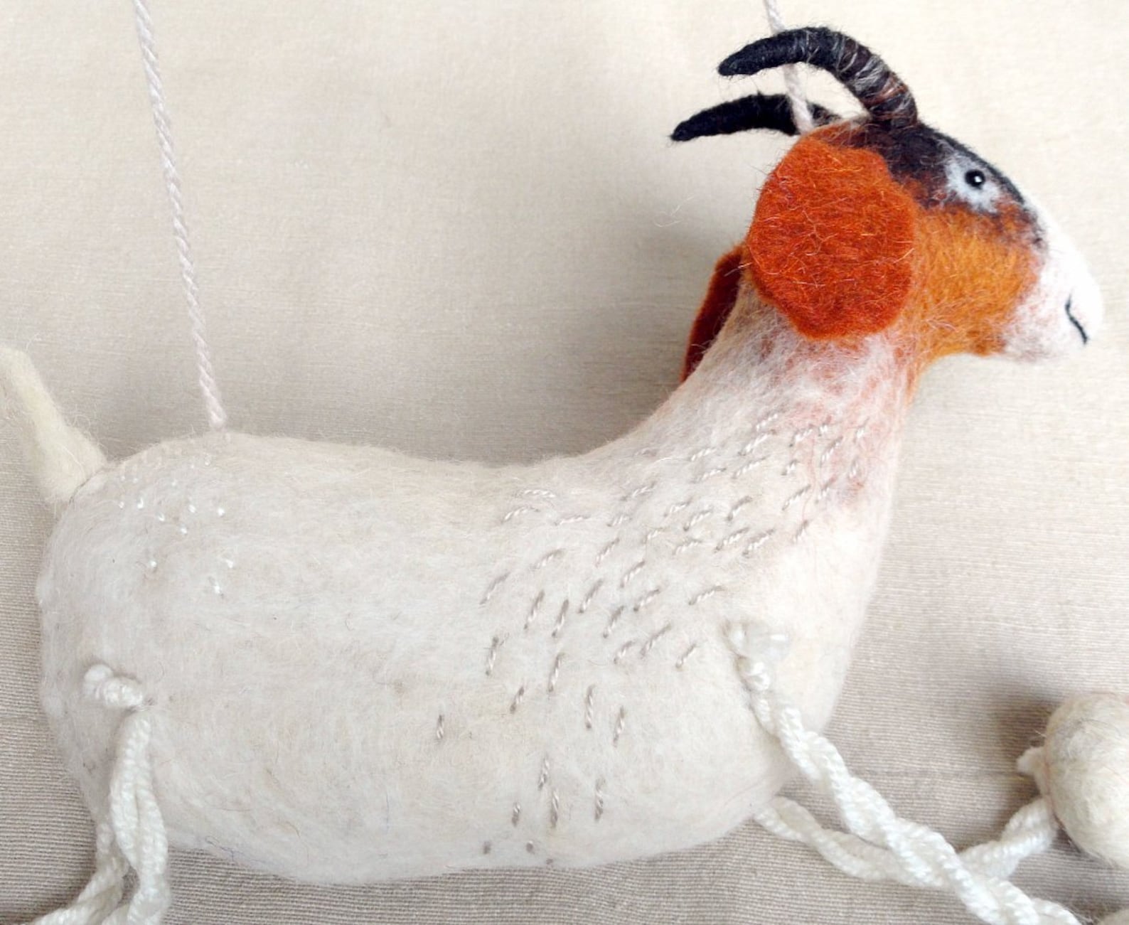 Grethe Felt Goat. Felted Art Puppet Stuffed Etsy