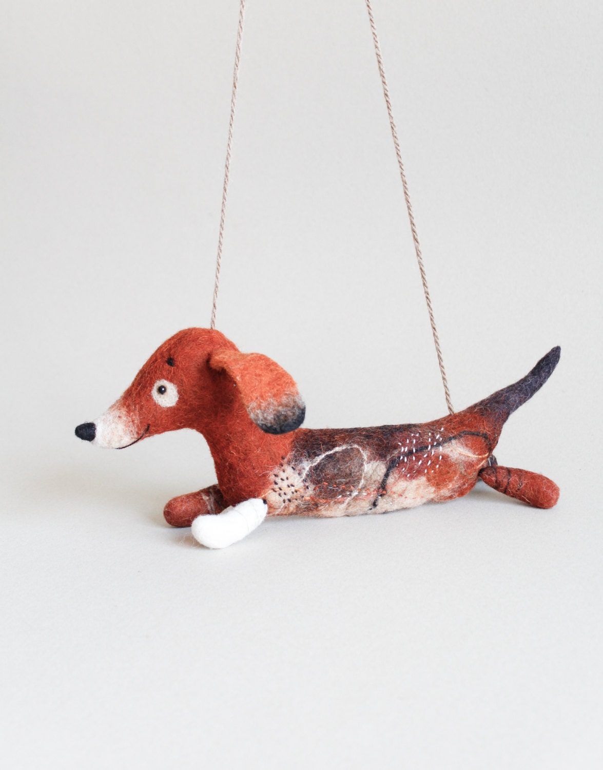 Felt Dachshund Branko Felt Dog Art Puppet Stuffed Animals Etsy