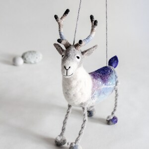 Felt toy Reindeer Norman. Christmas Deer. Marionette, Soft toy for children Felt Deer Waldorf toy, Christmas Gift. stuffed reindeer. image 4