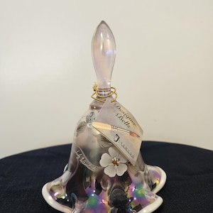 Rare Fenton Glass Designer Bell - Hand-Painted by Plauche