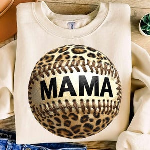 Baseball Mama PNG with Leopard Print | Trendy Baseball Mom Sublimation, Animal Print PNG, Game Day Shirt,Sports Mom PNG,Leopard Baseball png