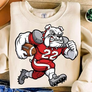 Bulldog Football Player PNG,Bulldog Mascot Sublimation,Bulldog PNG,Team Spirit PNG,SportsDesign,Football Bulldog,Game Day Shirt,Bulldog Gift