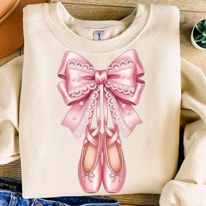 Ballerina Shoes With Bow PNG | Ballet PNG, Coquette Aesthetic, Girly Sublimation Design, Pink Ballet Shoes, Ballerina PNG, Dance Shirt png