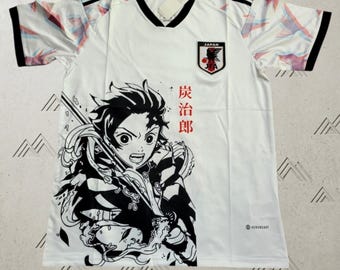 Demon Slayer Tanjiro Japón camiseta de fútbol, Kimetsu no Yaiba camiseta de fútbol japonesa