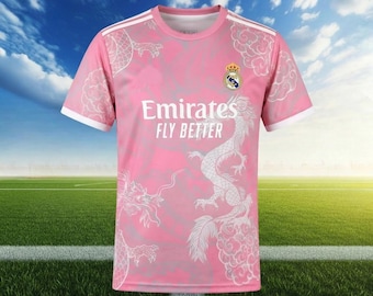 Camiseta de fútbol Dragón Rosa, Kit Concept del REAL MADRID, Camiseta de Fútbol Edición Limitada