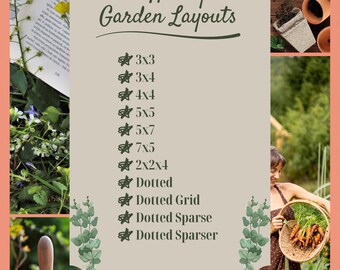Vegetable Garden Layouts Template for Beginners – Printable Garden Planner, Urban Gardening Design
