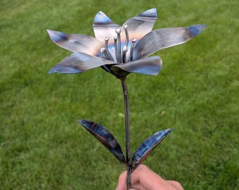 Welded Metal Lily: Forever flower art