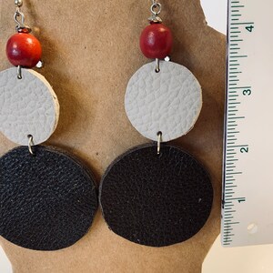 Circles Leather Shapes Earrings image 2