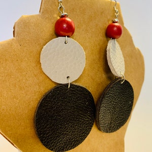 Circles Leather Shapes Earrings image 1
