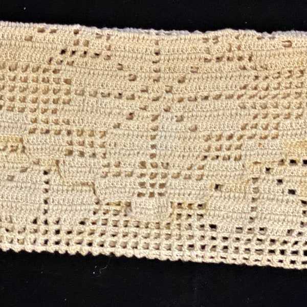 Vintage Handmade Ivory Crochet Lace Clutch Purse